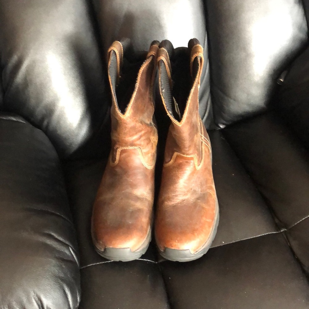 Cabela’s Roughneck Ledger Wellington Workboot for men. Dark brown. Size 11.5 EE.